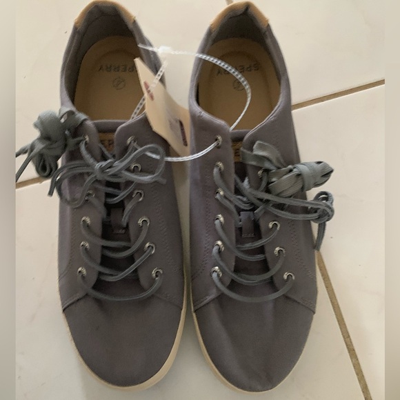 Sperry Shoes Men's size 13 Striper 2 SeaCycled Grey Boatshoes Lace Up Gray Water - Picture 6 of 9